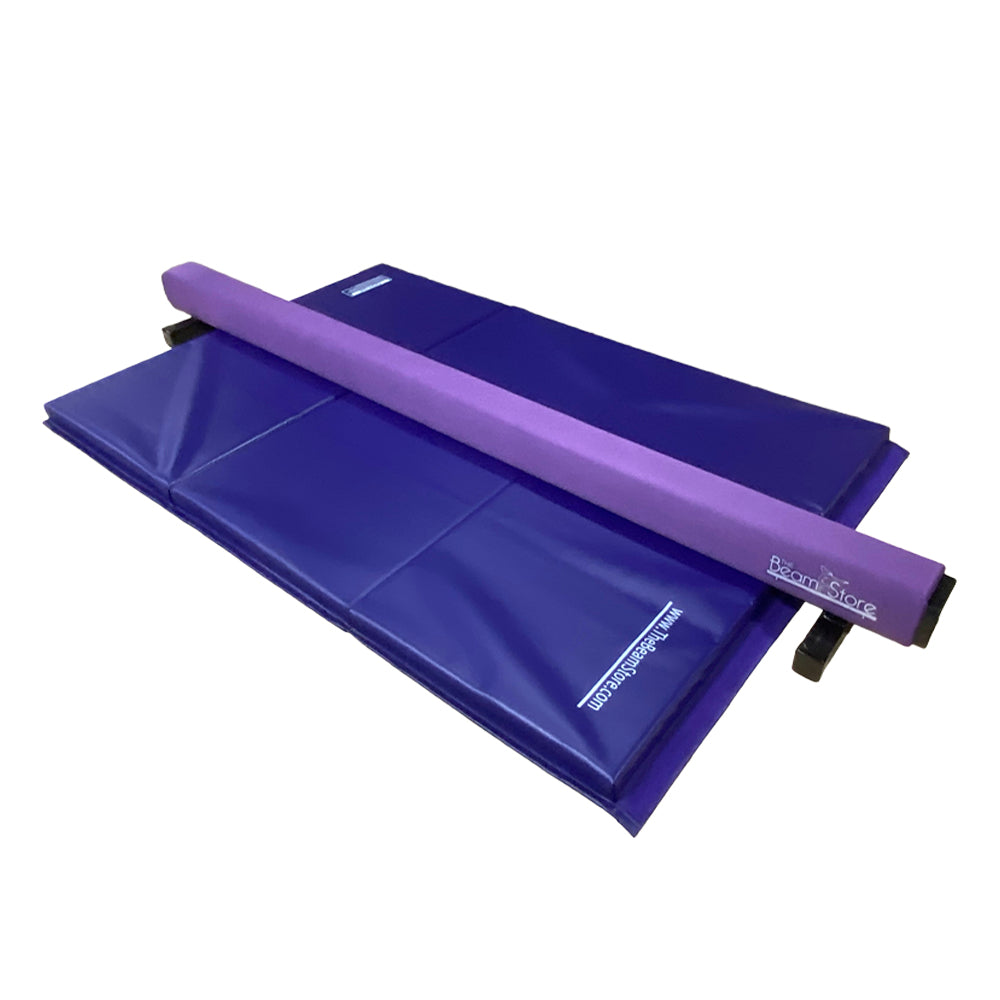 8ft Low Profile Pro Series Suede Gymnastics Beam and Mat Combo The